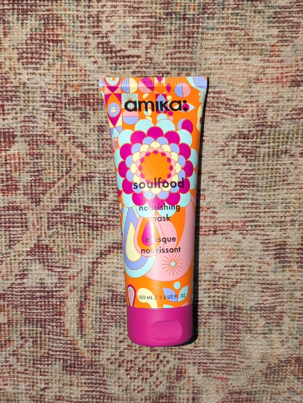 amika Soulfood Nourishing Mask - Bright Pink and Orange Tube